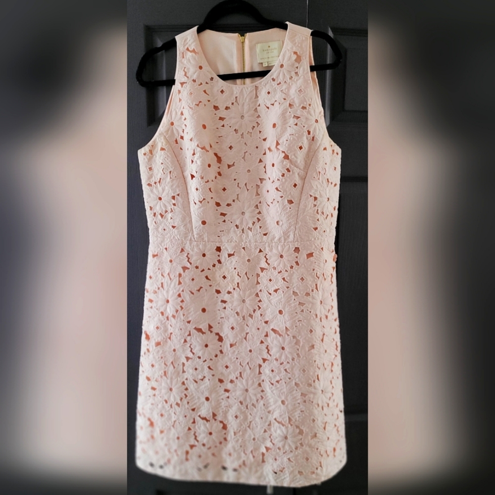 Kate Spade a-line floral cut out dress Blush Pink